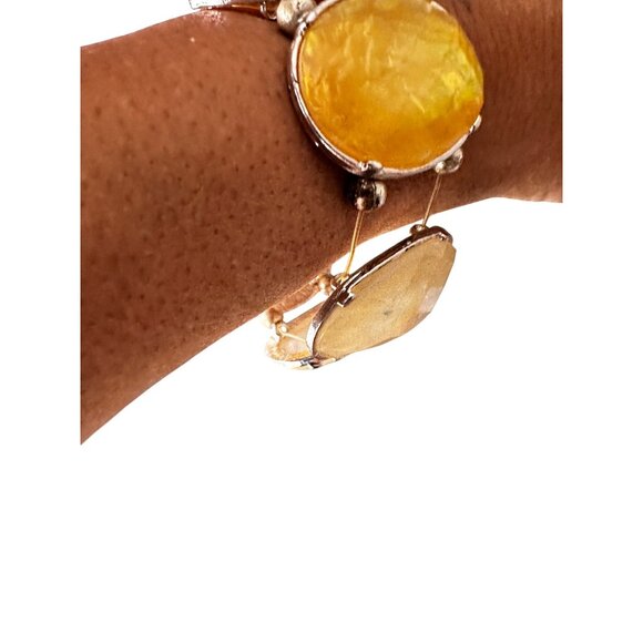 Macys Statement Necklane Opalescent Stone Bib Necklace & Matching Bracelet Set - Picture 11 of 12